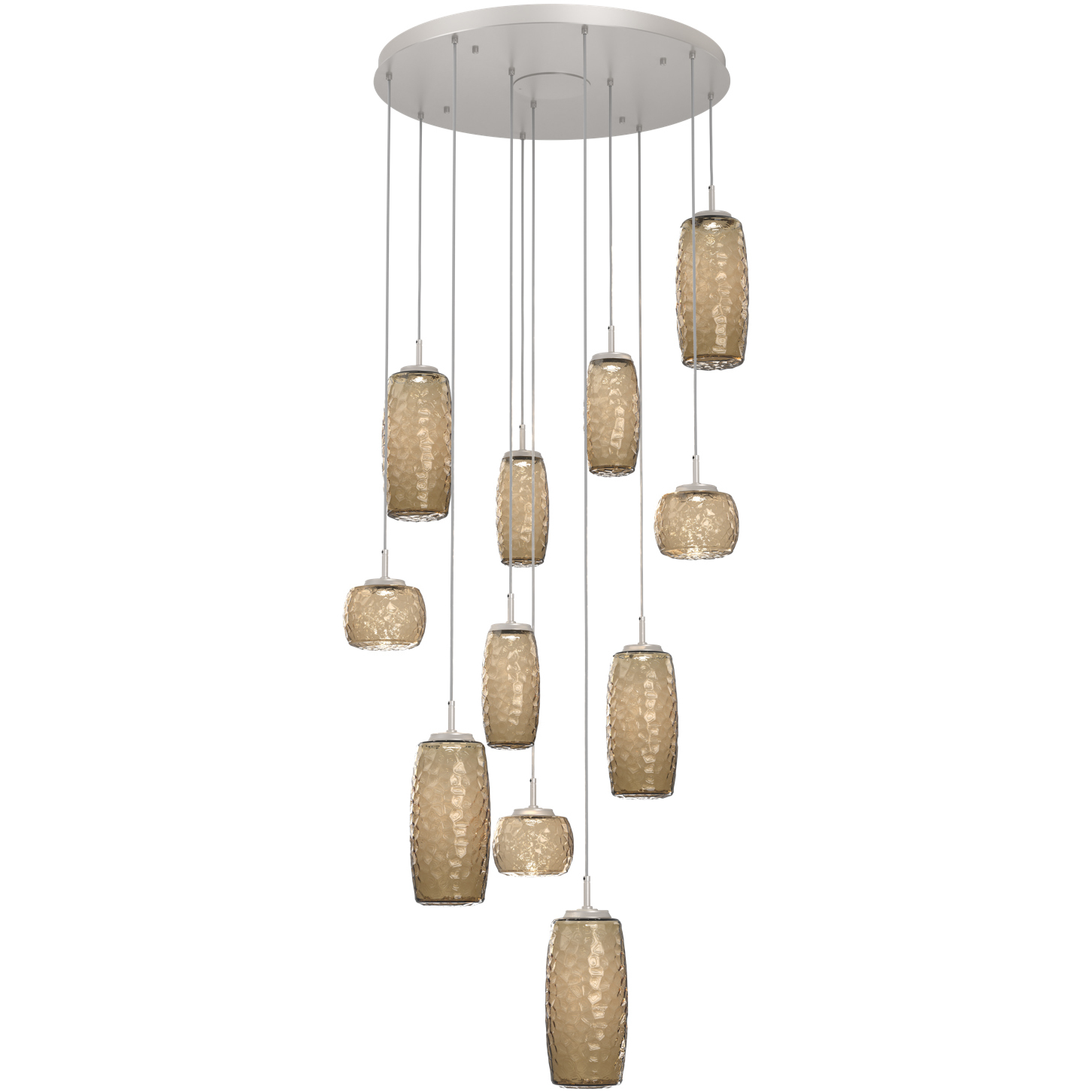 Vessel LED Beige Silver Multi-Pendant Ceiling Light in 3000K LED, Bronze