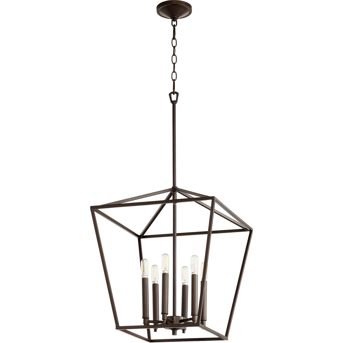 Gabriel 6 Light 17 inch Oiled Bronze Foyer Pendant Ceiling Light, Quorum Home