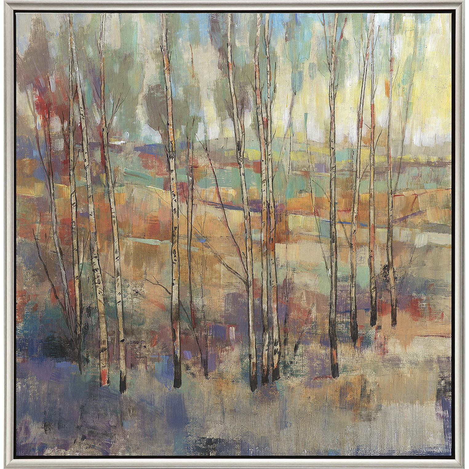 Kaleidoscopic Forest Multi and Brown and Purple and Orange Canvas