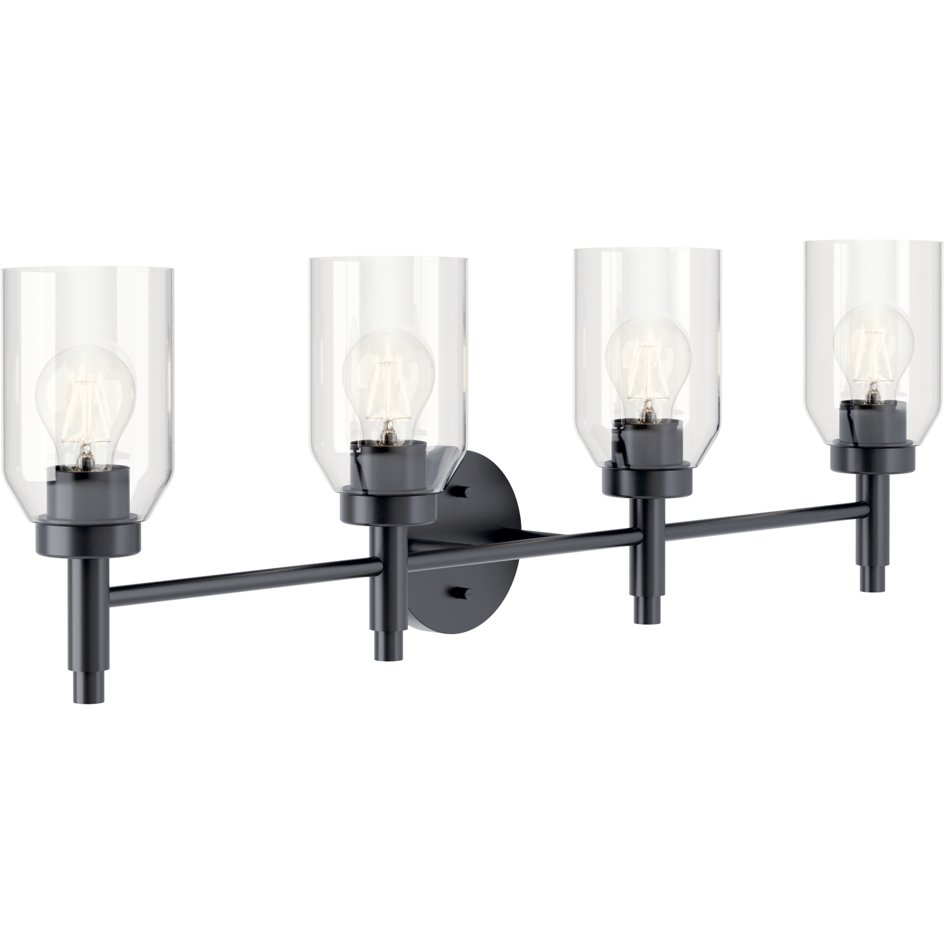 Madden 4 Light 34 inch Black Wall Mount Bath Wall Light, 4 Arm