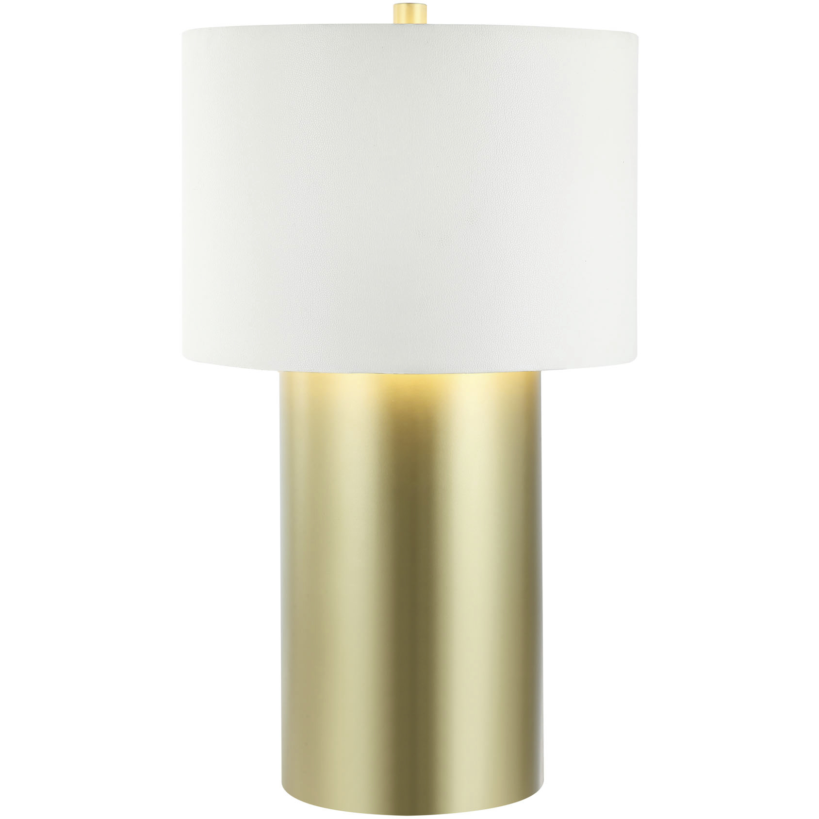 Secret Agent 28 inch 14 watt Gold and White Leather Table Lamp Portable Light