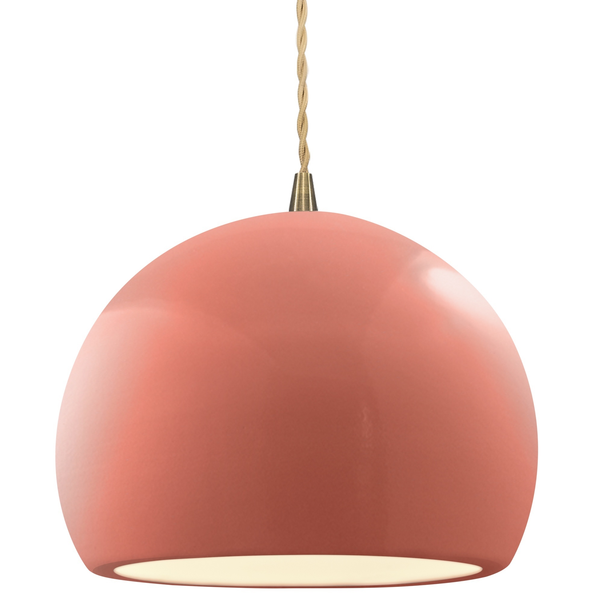 Radiance 1 Light 12.25 inch Gloss Blush and Antique Brass Pendant Ceiling Light