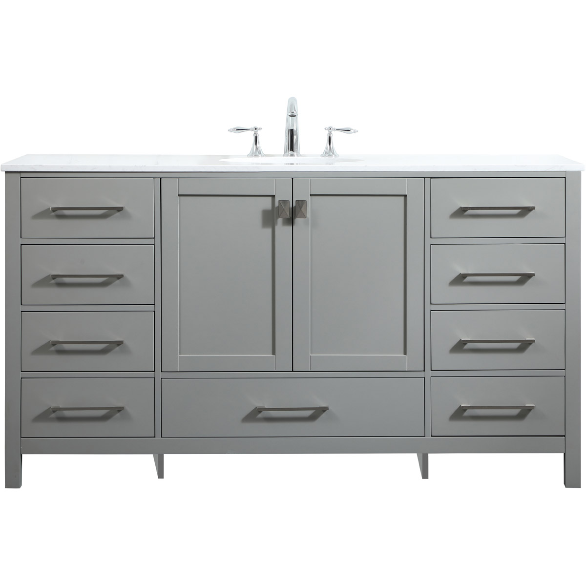 Irene 60 X 22 X 34 inch Grey Vanity Sink Set in Gray