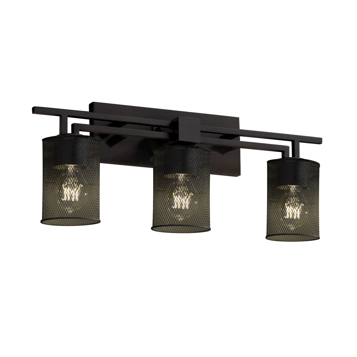 Aero 3 Light 26 inch Dark Bronze Bath Light Wall Light in Cylinder with Flat Rim