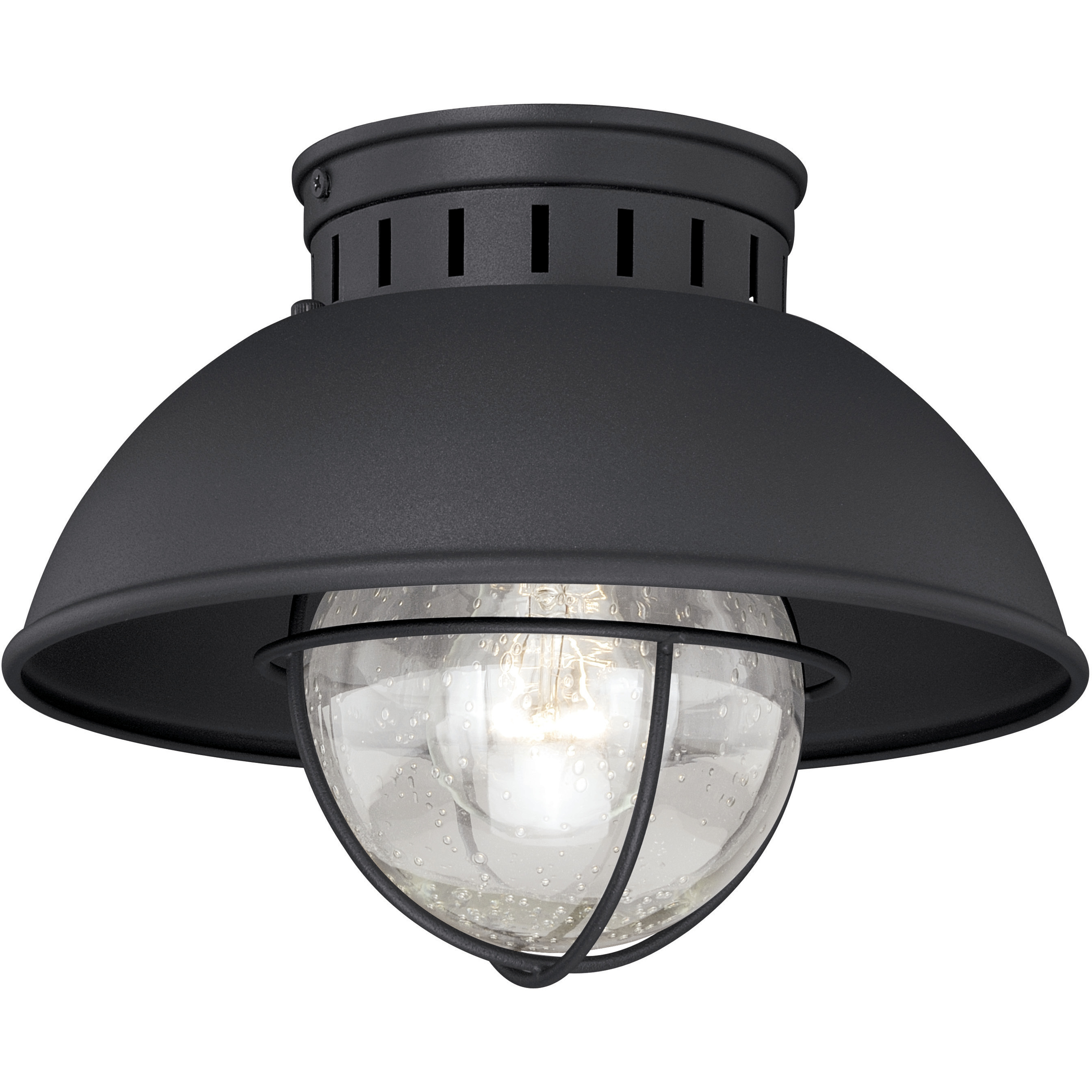 Harwich LED 10 inch Textured Black Outdoor Ceiling