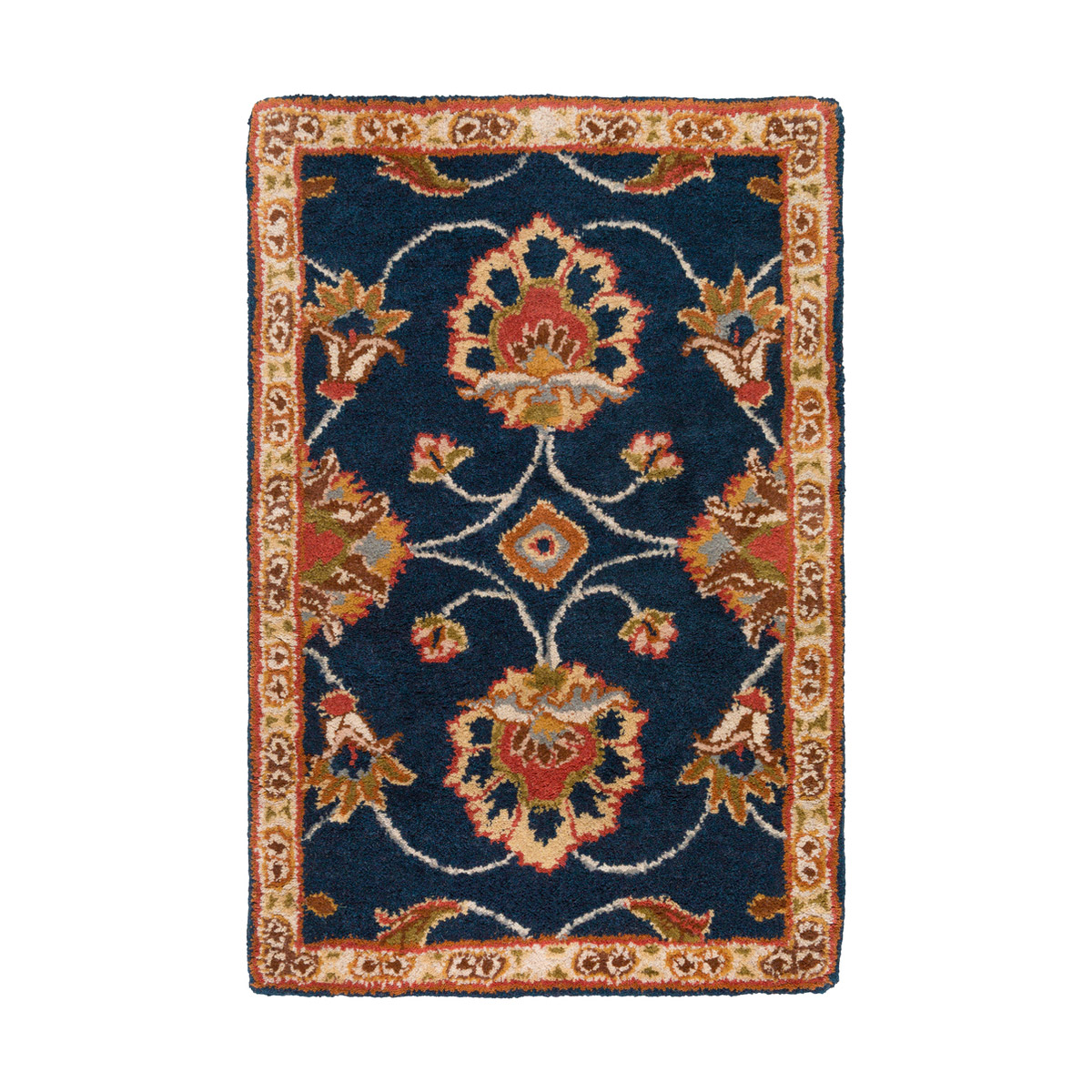 Caesar 48 inch Navy/Khaki/Rust/Tan/Dark Brown Rugs, Wool