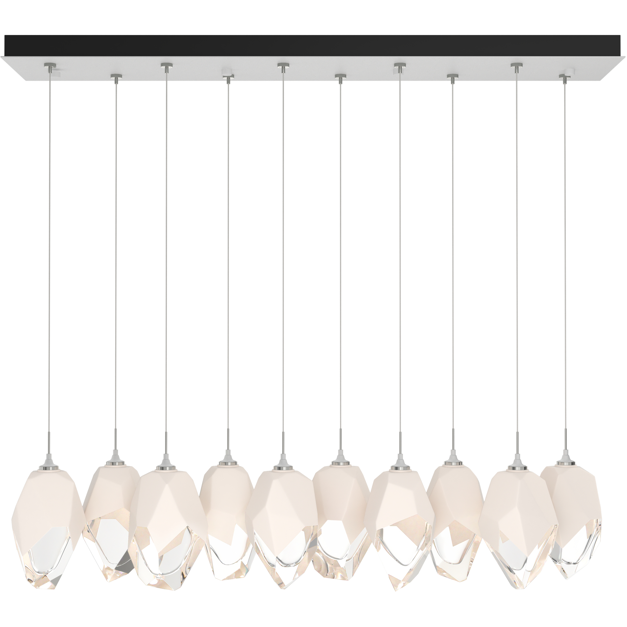 Chrysalis 10 Light 44.7 inch White Pendant Ceiling Light in White Crystal, Standard