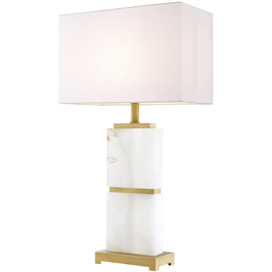 Robbins 28.15 inch 40 watt Alabaster and Matte Brass Table Lamp Portable Light
