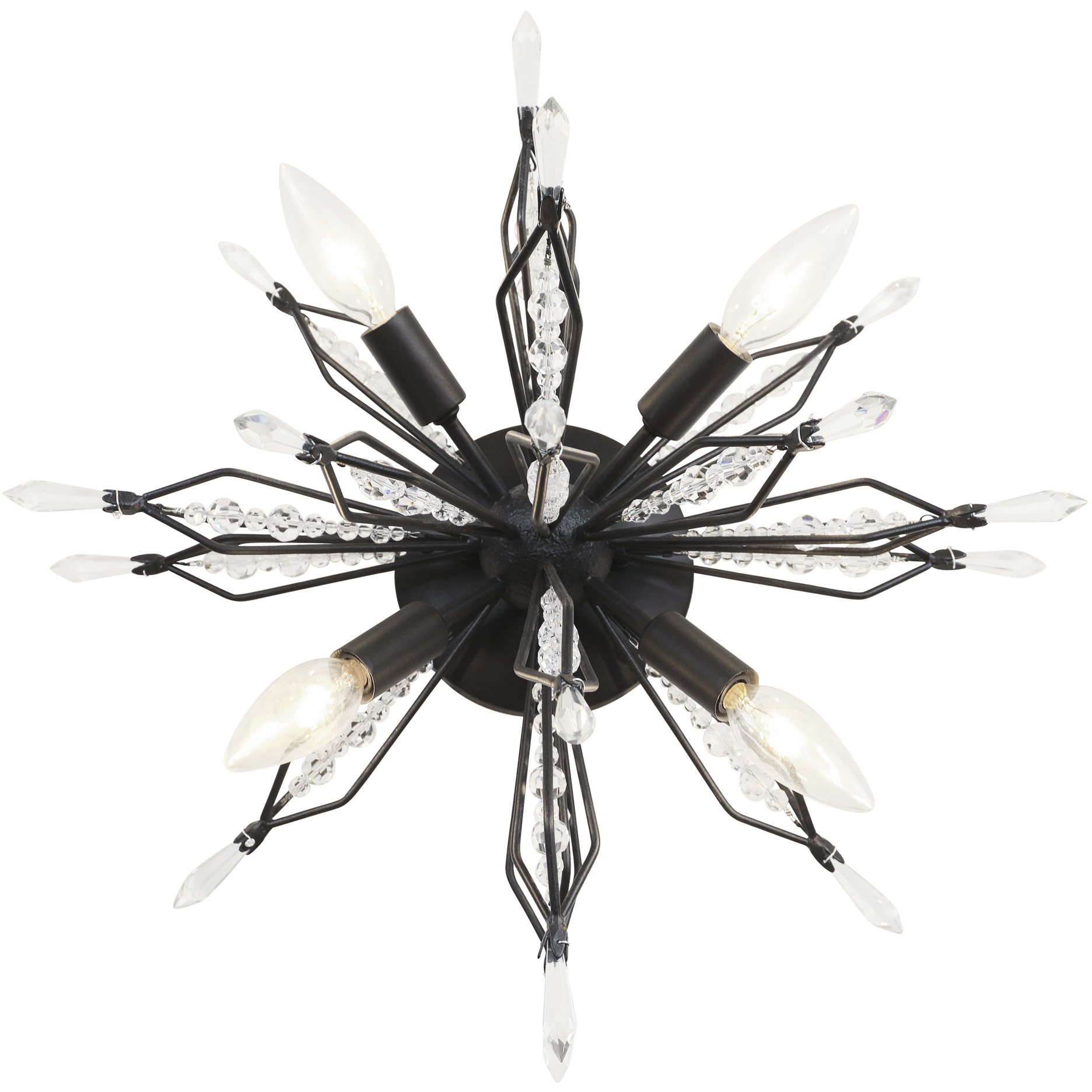 Orbital 4 Light 18.3 inch Carbon Semi-Flush Ceiling Light