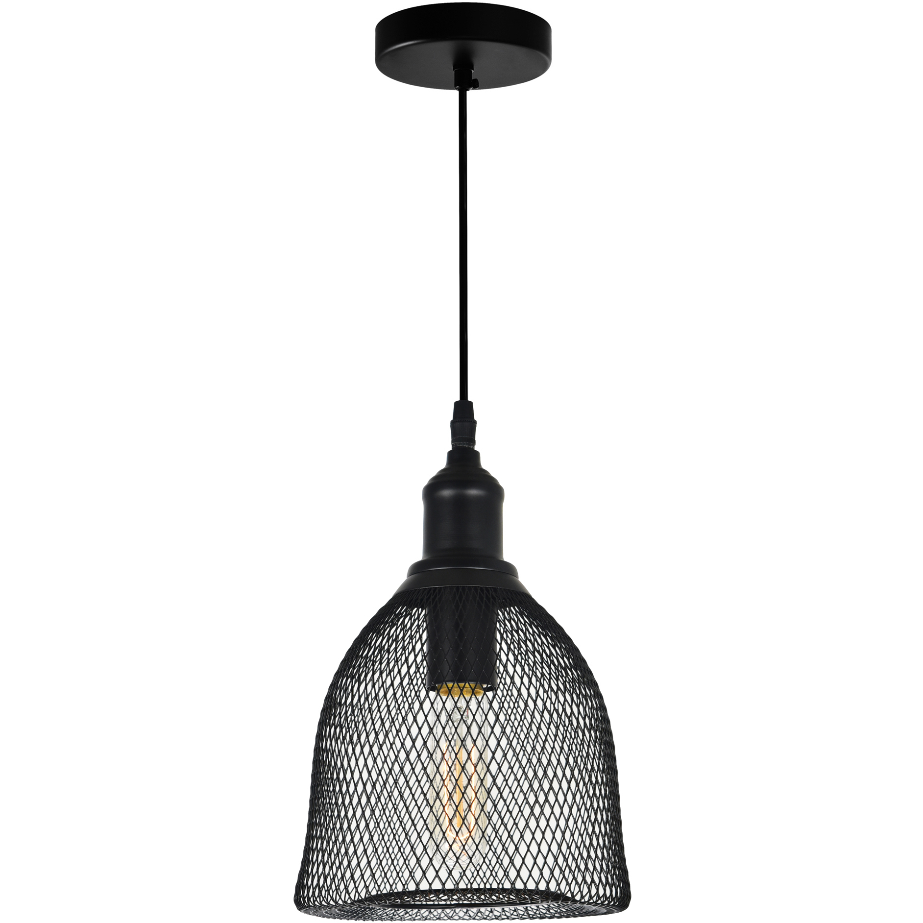 Drea 1 Light 7 inch Black Down Mini Pendant Ceiling Light