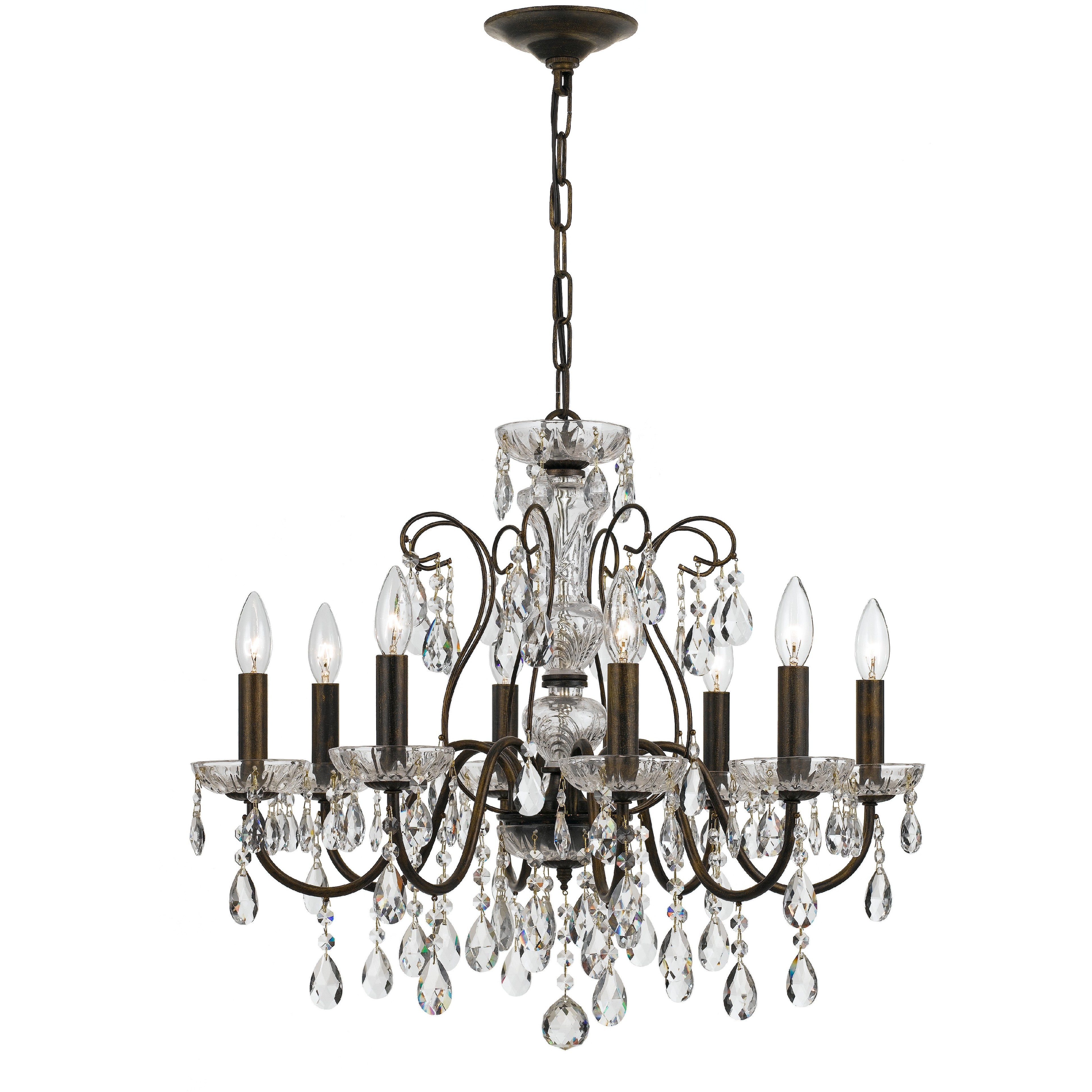 Butler 8 Light 25.5 inch English Bronze Chandelier Ceiling Light in Clear Swarovski Strass
