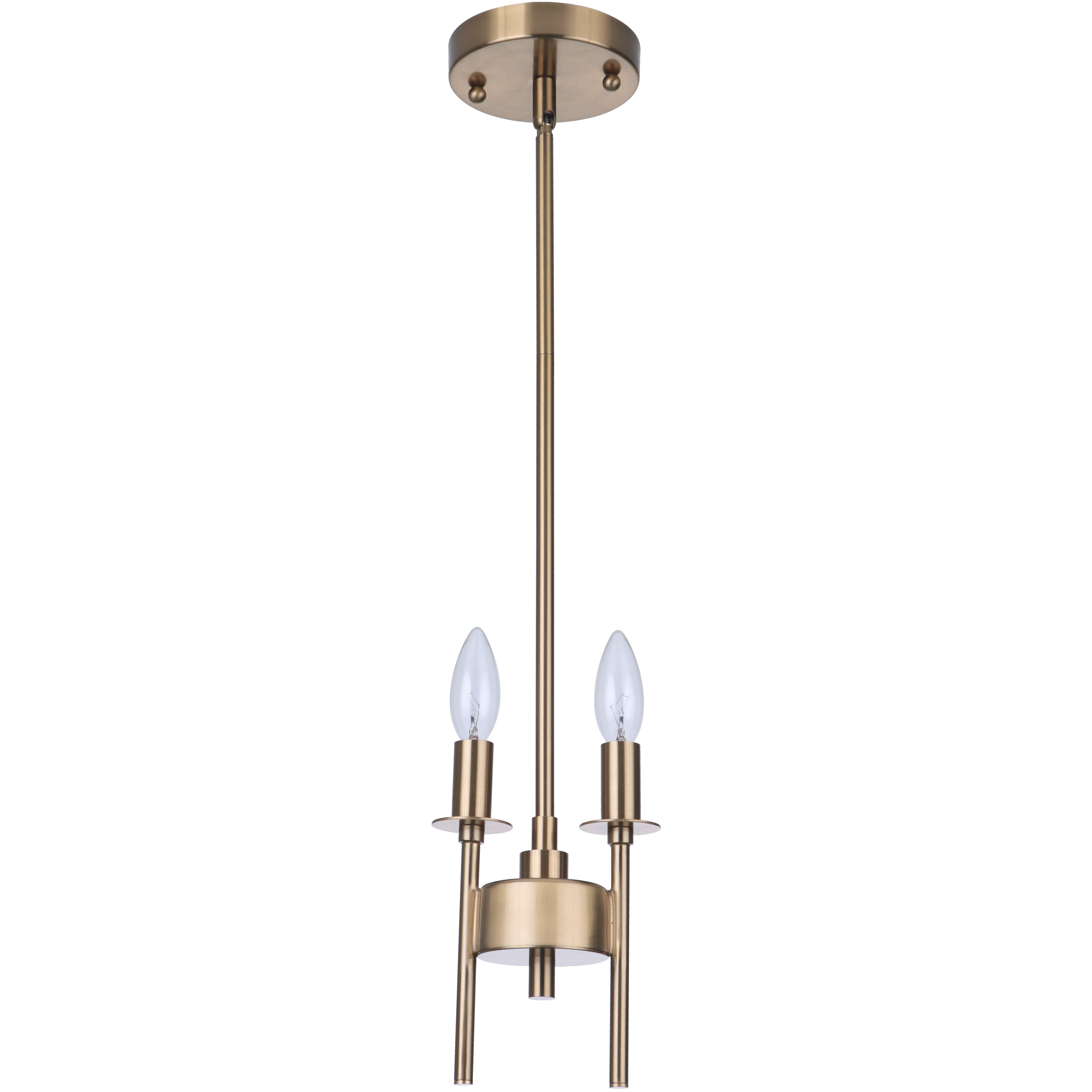 Larrson 2 Light 5.63 inch Satin Brass Mini Pendant Ceiling Light