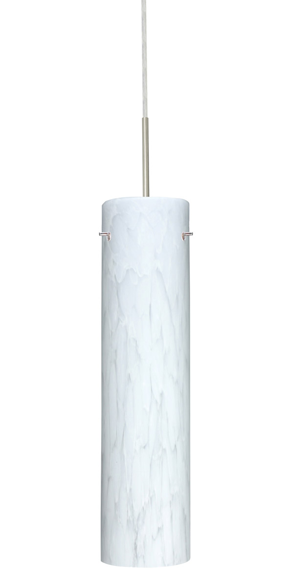 Stilo 16 1 Light 4 inch Satin Nickel Pendant Ceiling Light in Incandescent, Carrera Glass