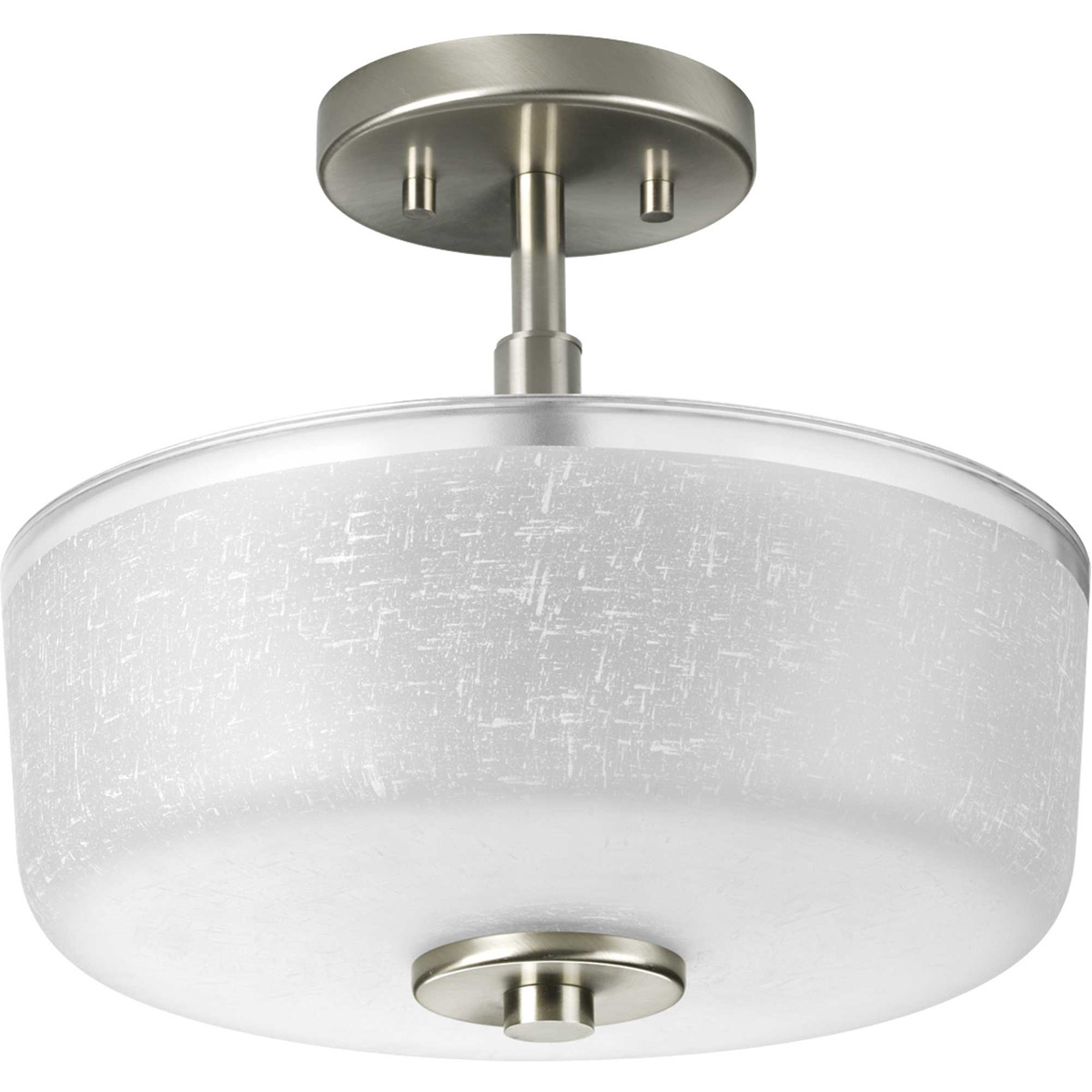 Alexa 2 Light 12 inch Brushed Nickel Semi-Flush Mount Ceiling Light