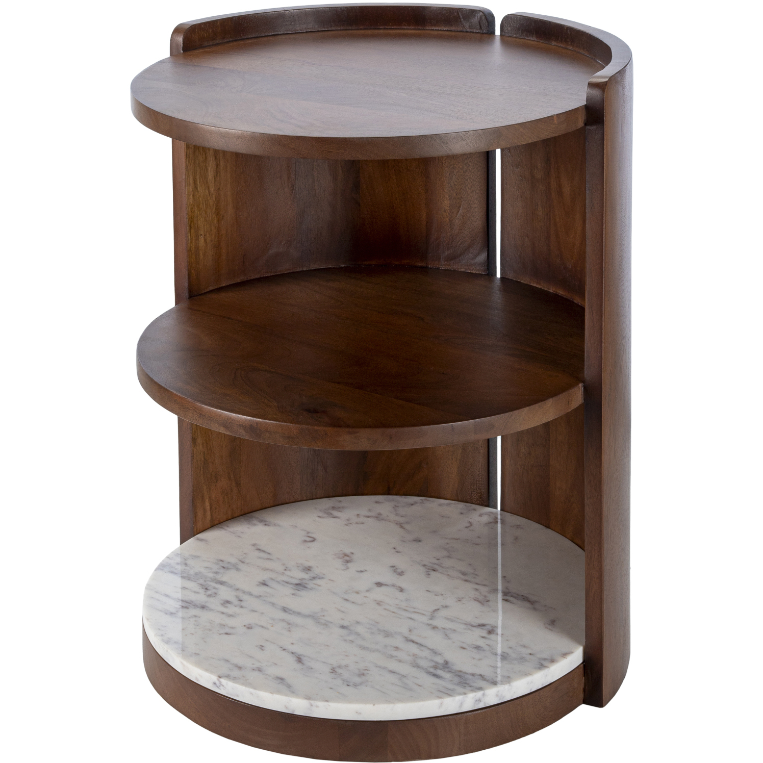 Gerald 24 X 20 inch Top: Dark Brown; Base: Dark Brown/White End Table