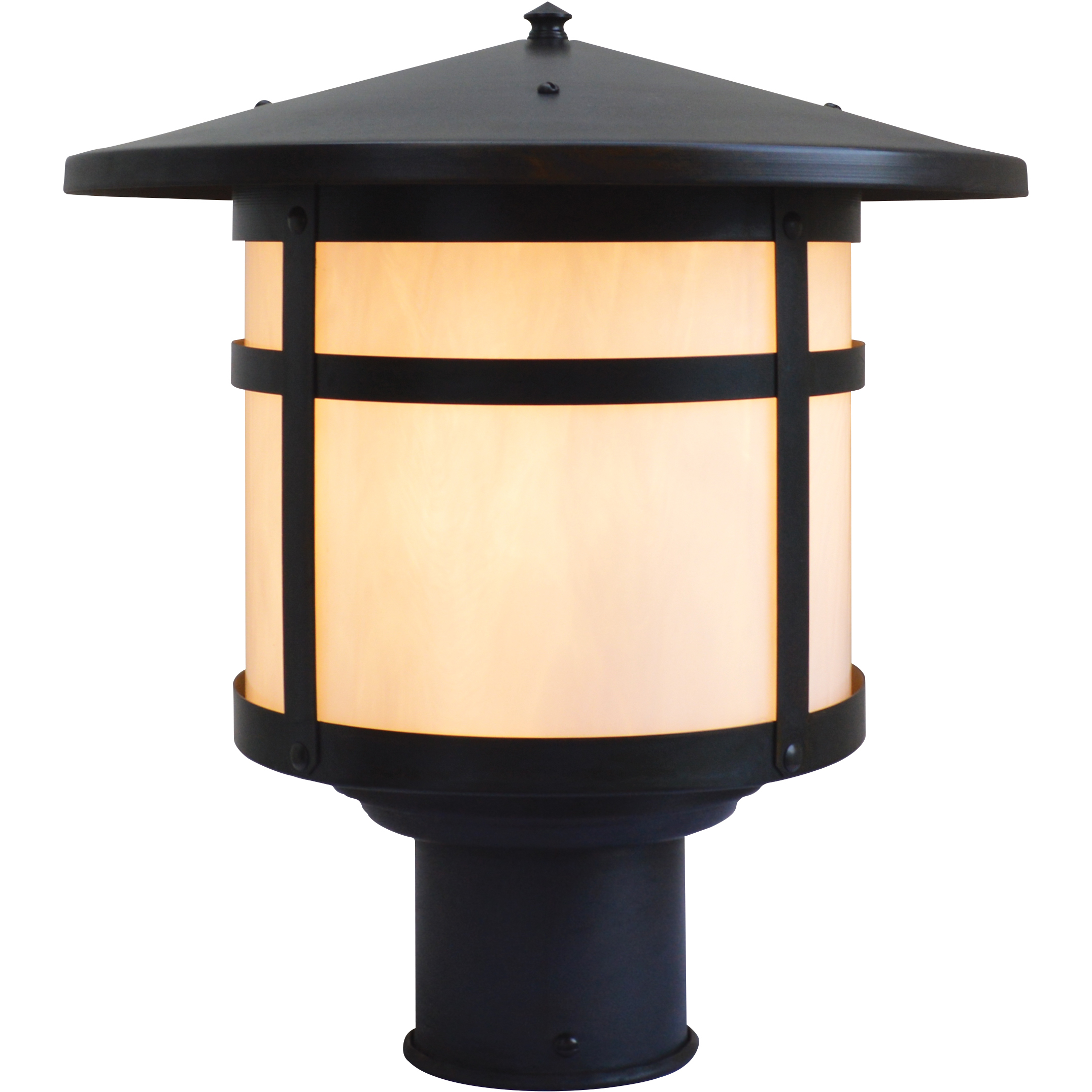 Berkeley 1 Light 13.25 inch Satin Black Post Mount in White Opalescent
