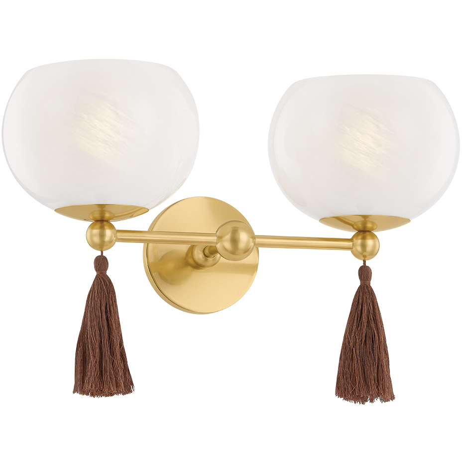 Niya 2 Light 18 inch Aged Brass Wall Sconce Wall Light