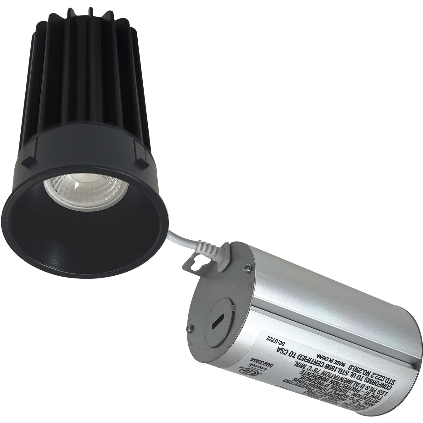 M2 Black Recessed Downlight in 3000K, 900, Round Trimless