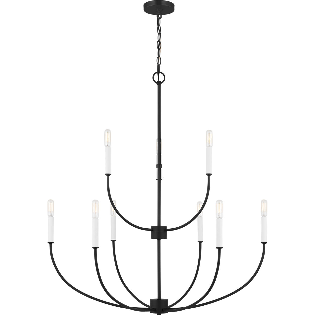 Greenwich 9 Light 32 inch Midnight Black Chandelier Ceiling Light