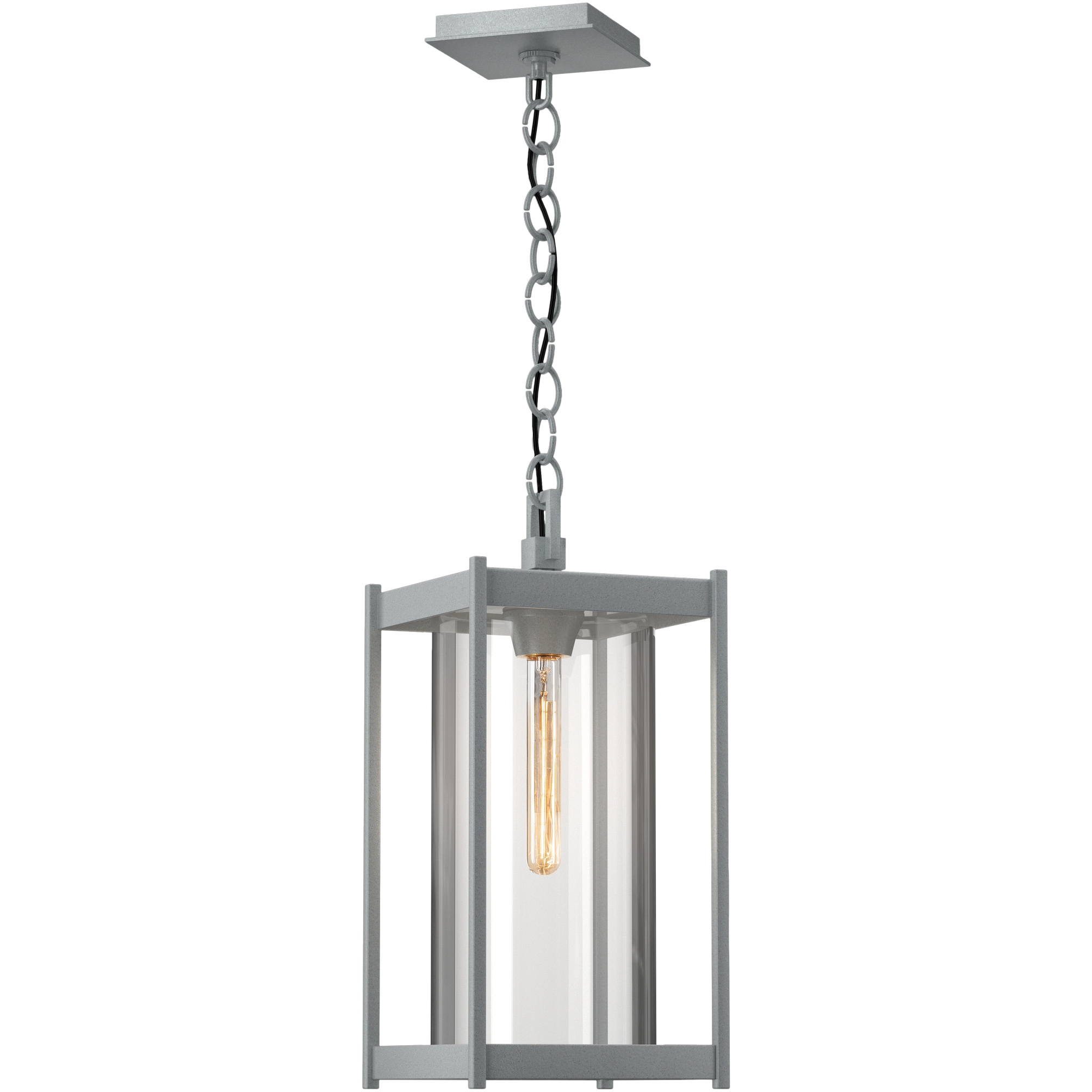 Cela 1 Light 8 inch Coastal Burnished Steel Outdoor Lantern in Clear, Large
