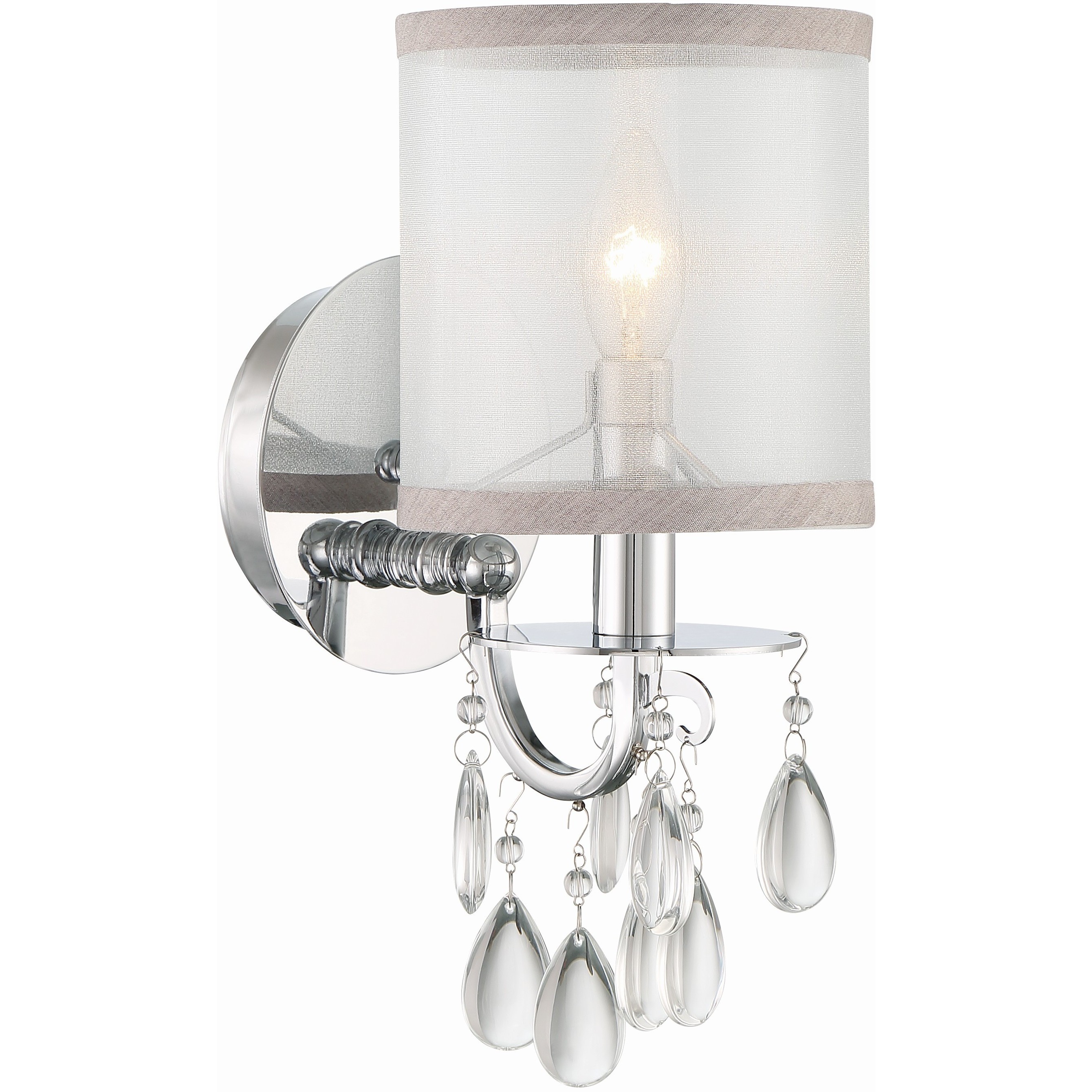 Hampton Bath Sconce Wall Light in Polished Chrome