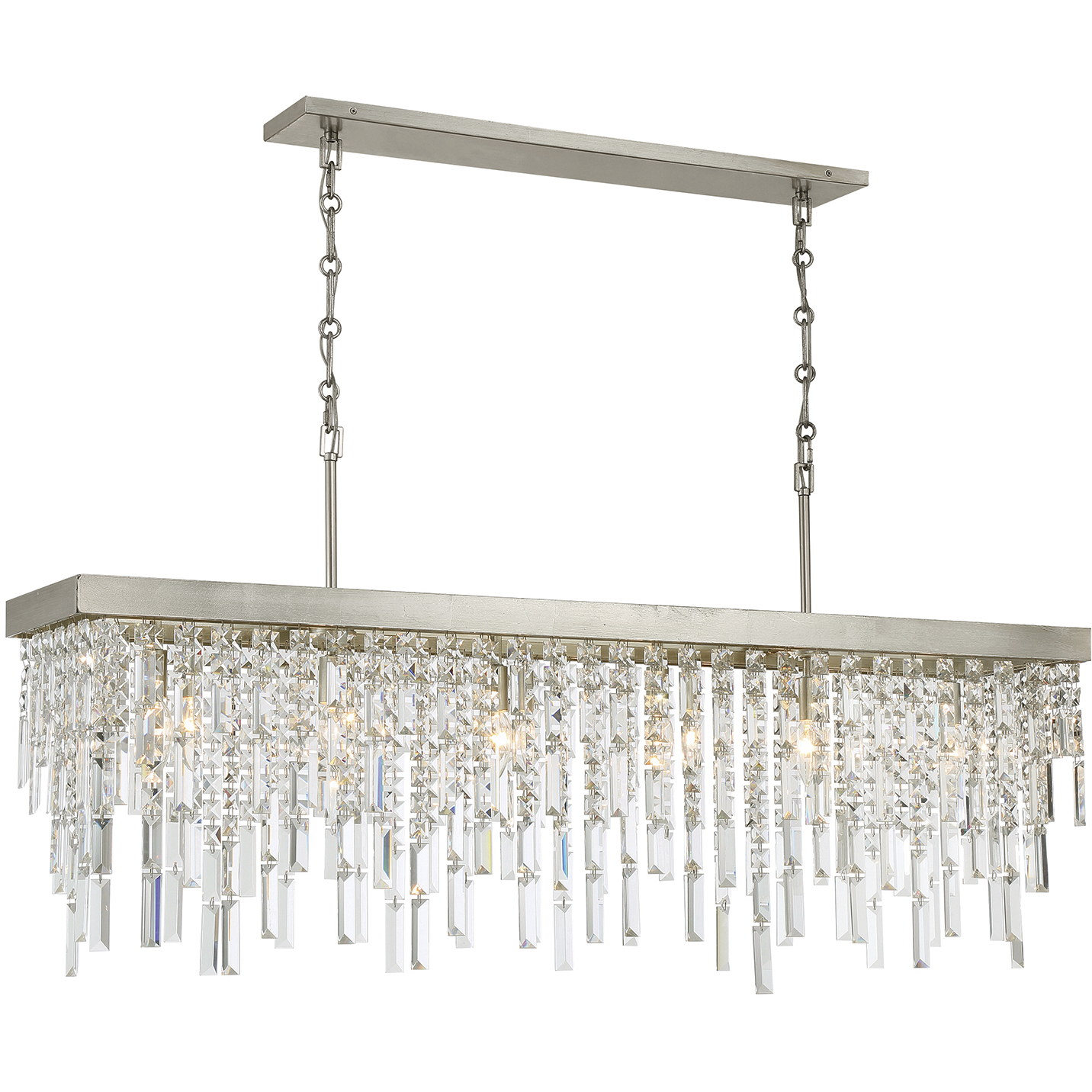 Winfield 6 Light 49 inch Antique Silver Linear Chandelier Ceiling Light