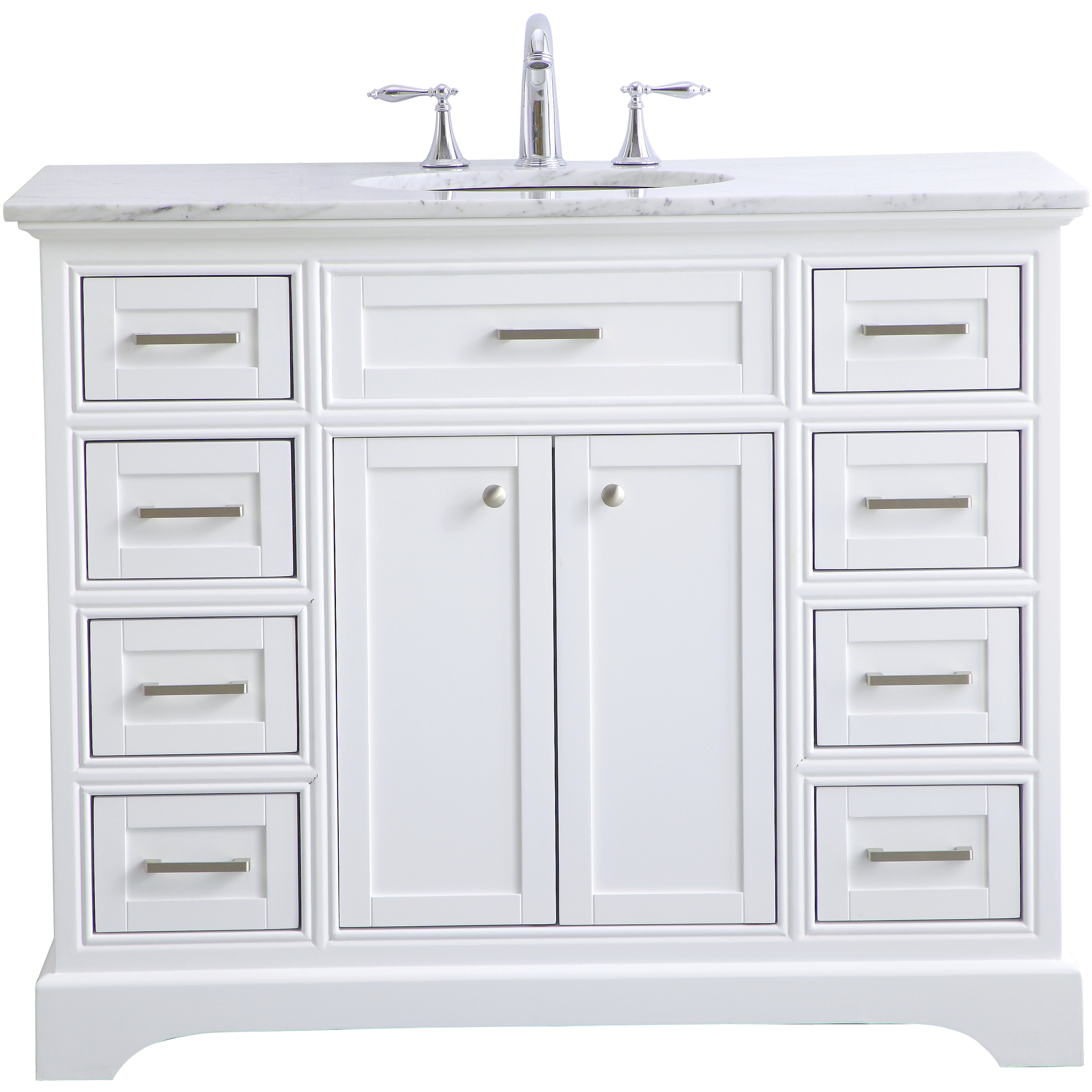 Americana 84 X 21.5 X 70 inch White Vanity Sink Set