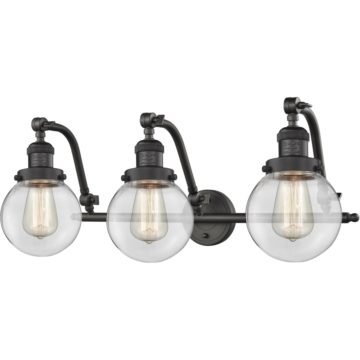 Franklin Restoration Beacon LED 25.5 inch Oil Rubbed Bronze Bath Vanity Light Wall Light in Clear Glass, Franklin Restoration