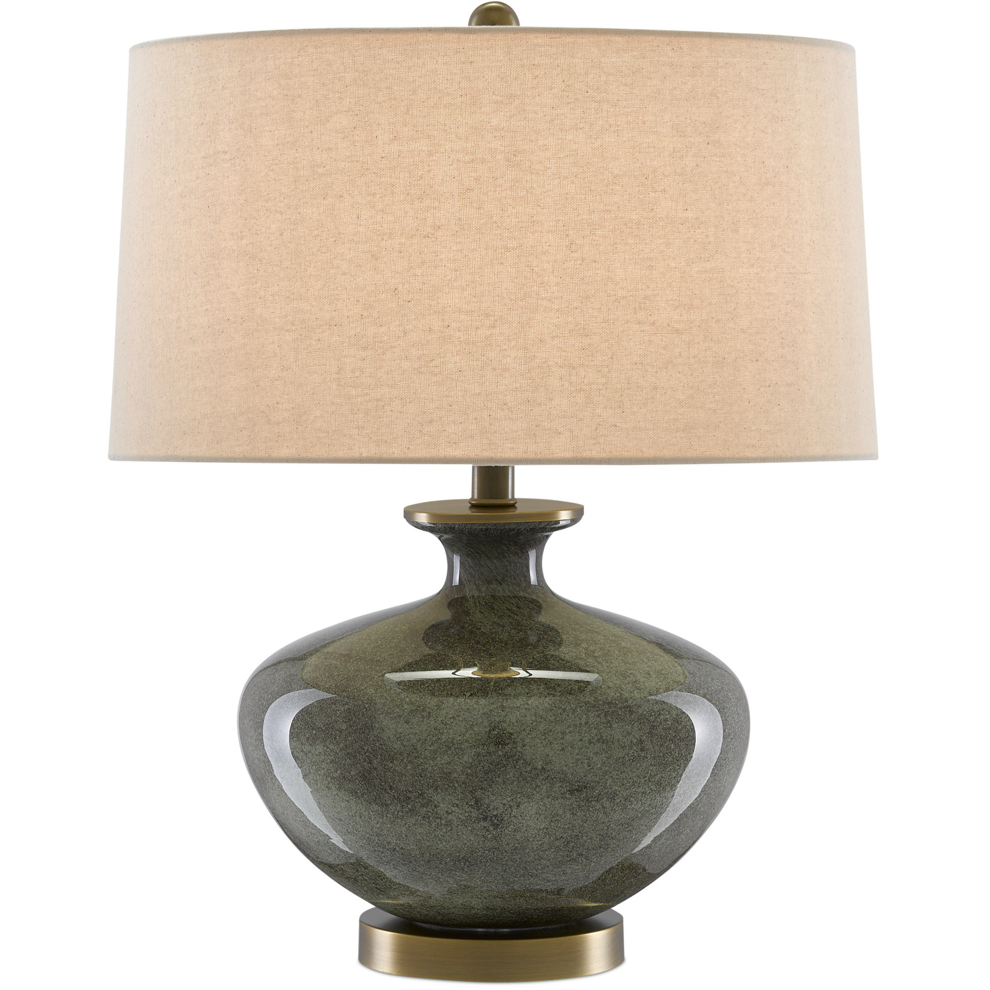 Greenlea 21.25 inch 150 watt Dark Gray and Moss Green and Antique Brass Table Lamp Portable Light