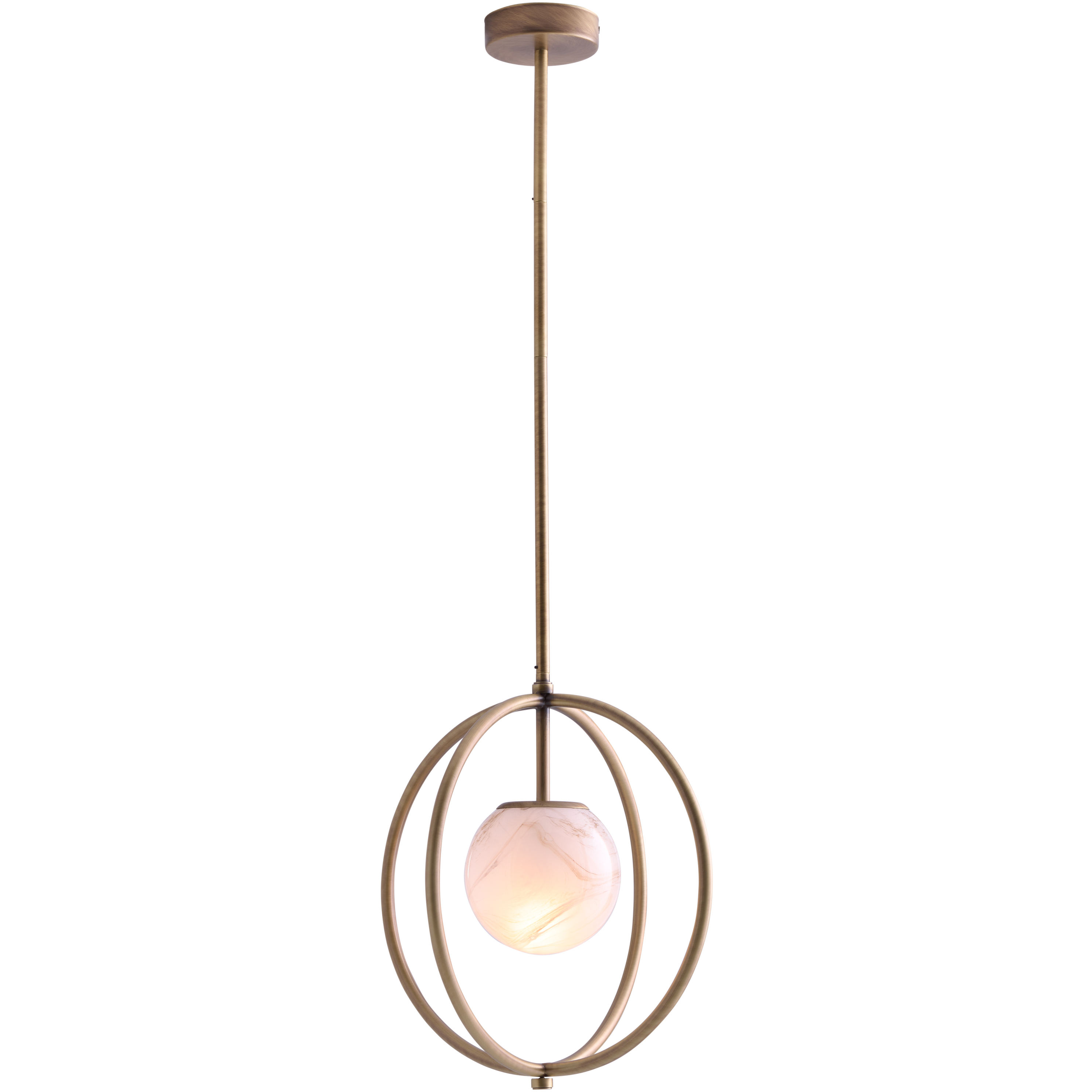Donata 1 Light 14.75 inch Gold and White/Cream Pendant Ceiling Light
