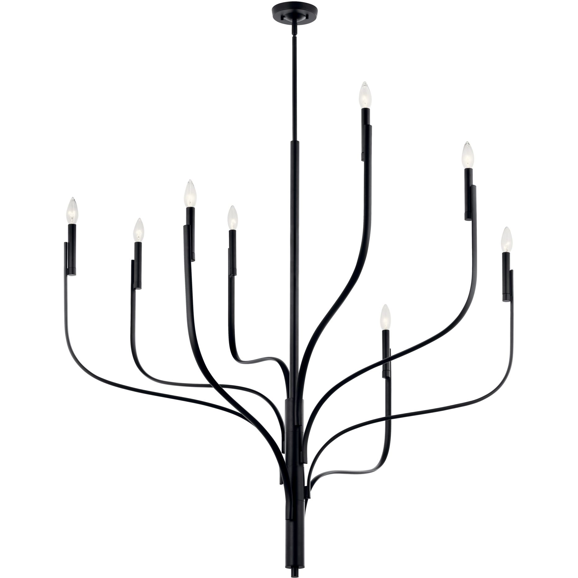 Livadia 8 Light Black Chandelier Ceiling Light, 1 Tier Large