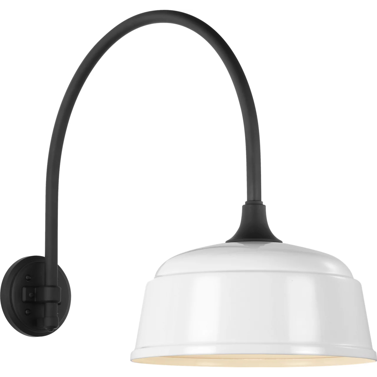 Thomas O'Brien Academy Barn Light LED 19.5 inch Matte Black Arched Mack Barn Light in 12.5" White Rockhouse Shade