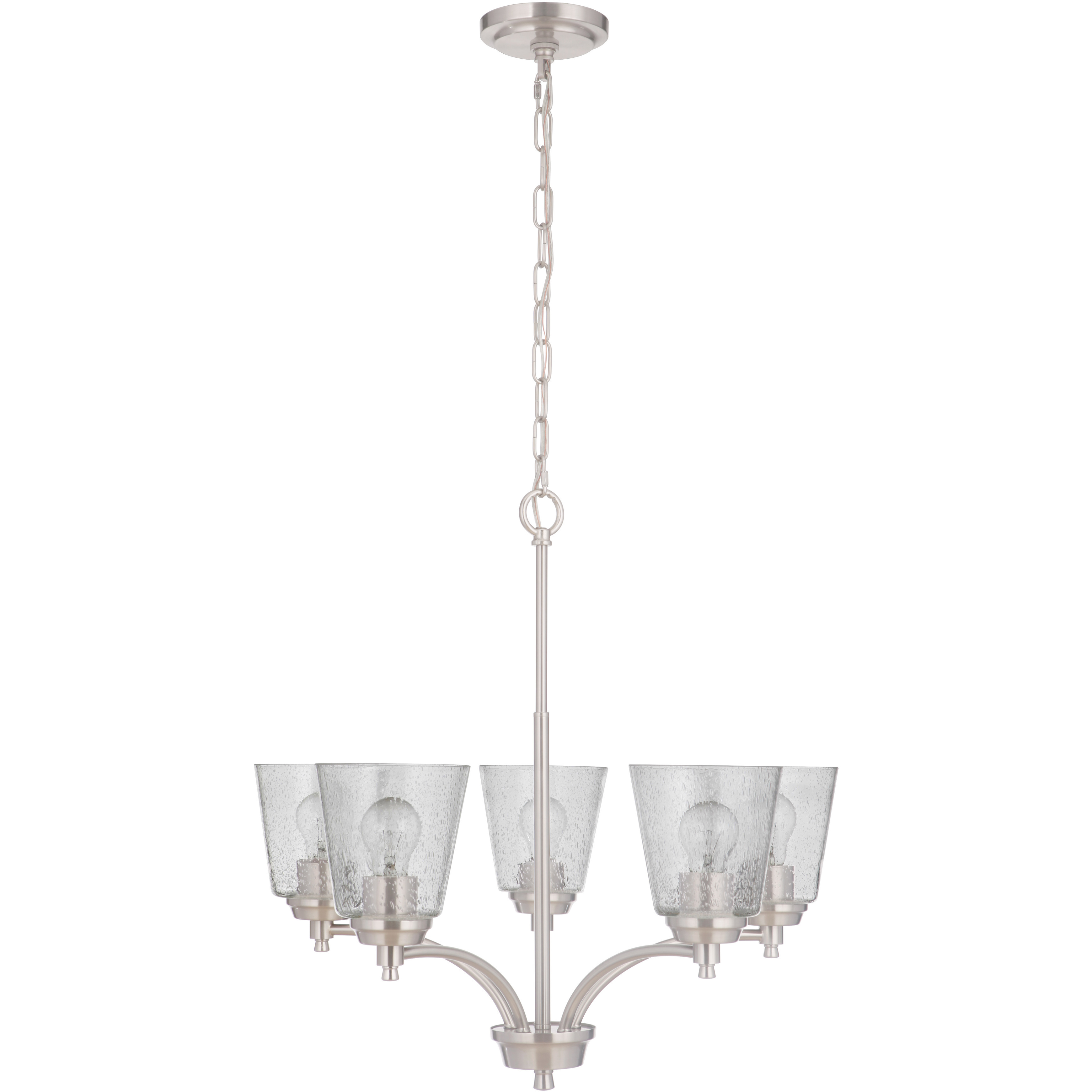 Neighborhood Tyler 5 Light 24.5 inch Brushed Polished Nickel Chandelier Ceiling Light in Clear Seeded, Neighborhood Collection