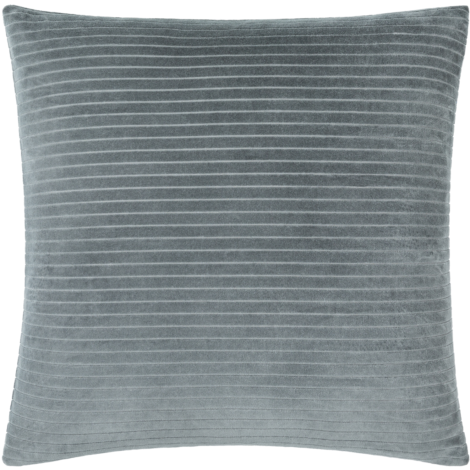Cotton Velvet Stripes 20 X 20 inch Deep Teal Accent Pillow