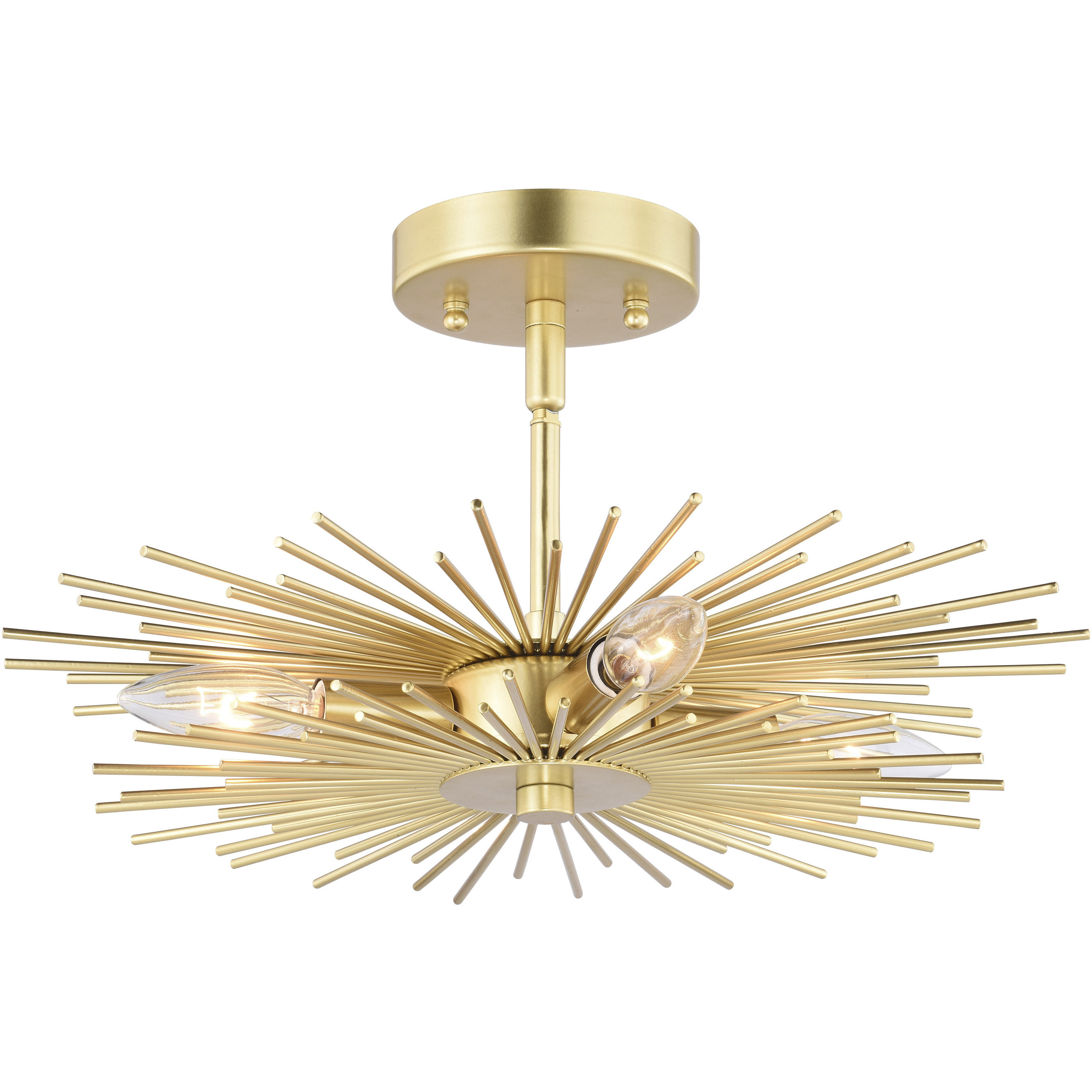 Nikko LED 16 inch Gold Semi-Flush Mount Ceiling Light