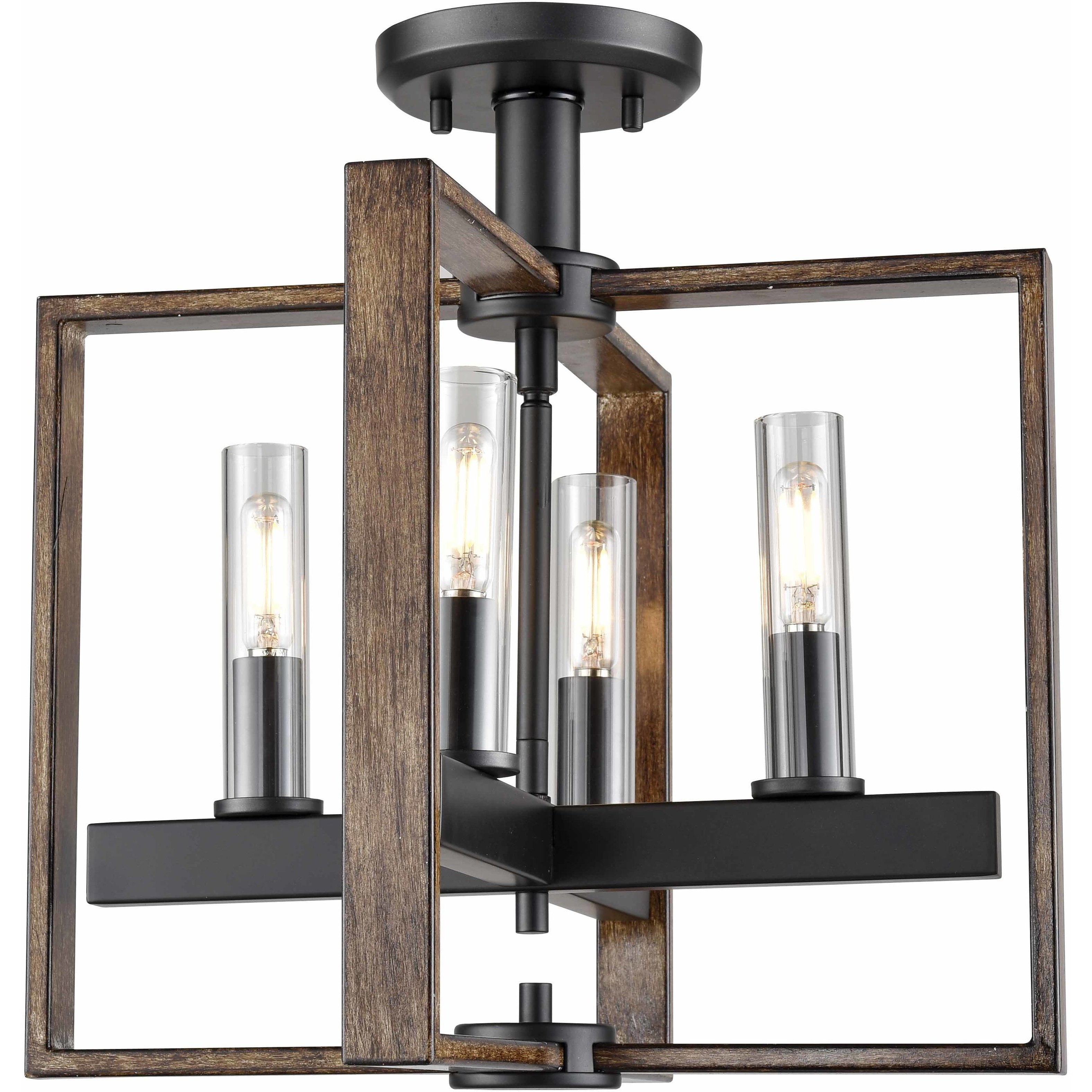 Blairmore 4 Light 14.75 inch Ironwood on Metal and Graphite Semi-flush Mount Ceiling Light