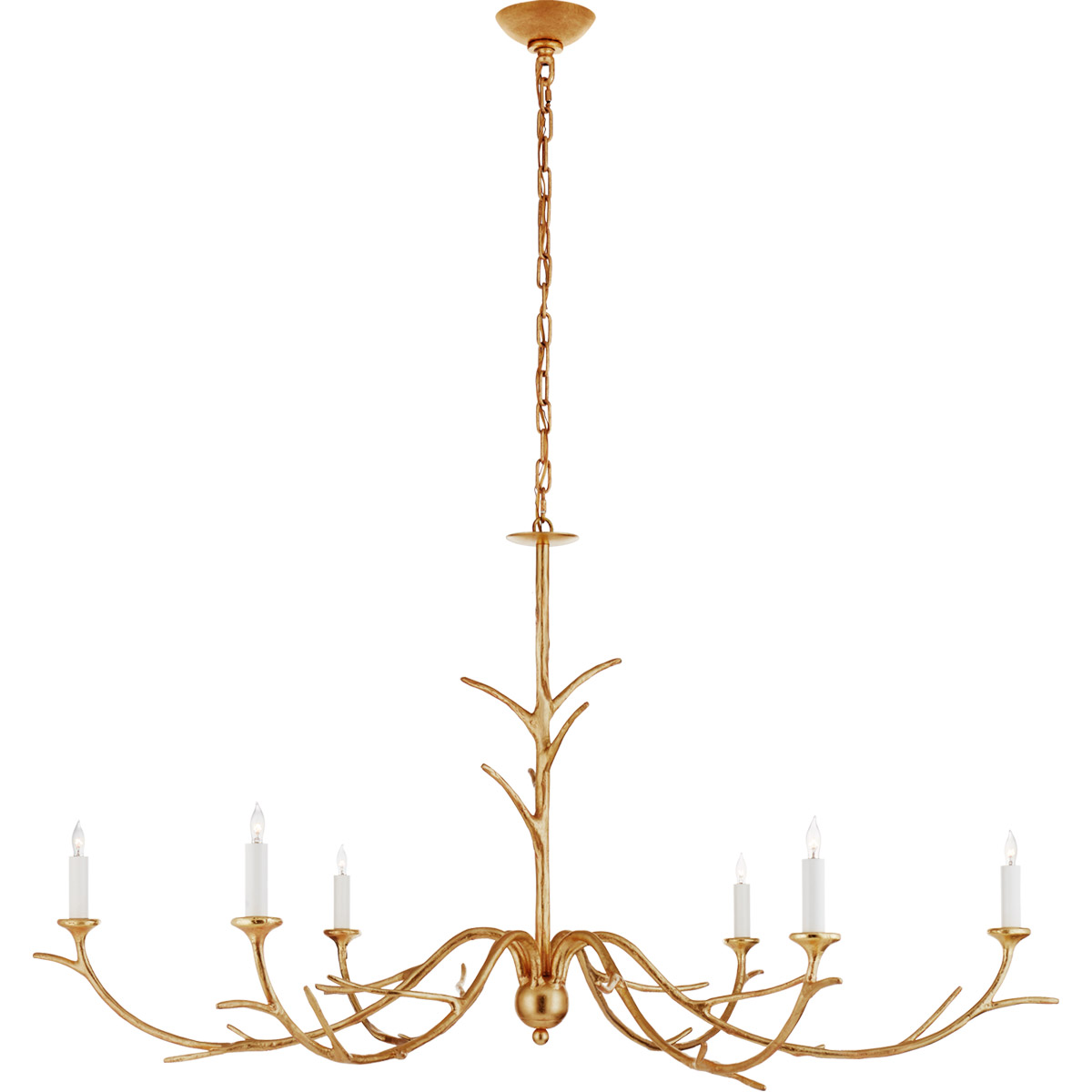 Julie Neill Iberia 6 Light 57 inch Antique Gold Leaf Chandelier Ceiling Light, Large