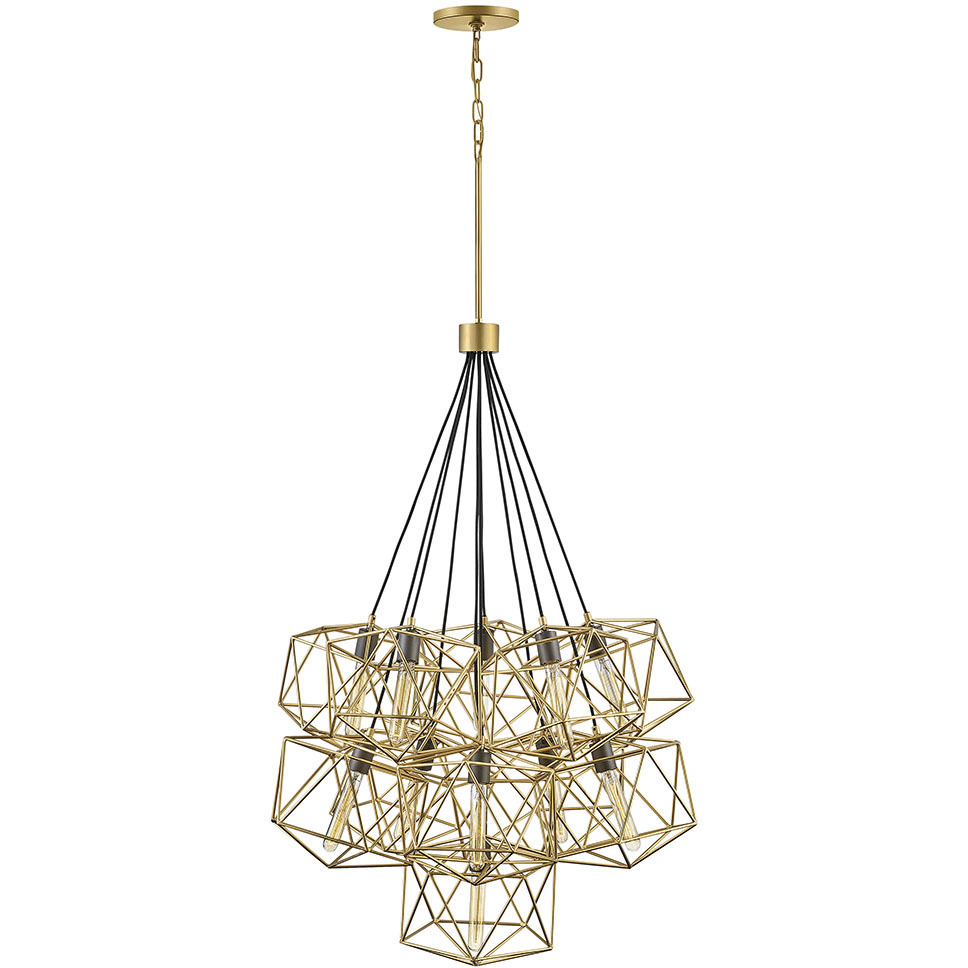 Astrid 11 Light 33.5 inch Deluxe Gold with Metallic Matte Bronze Indoor Chandelier Ceiling Light