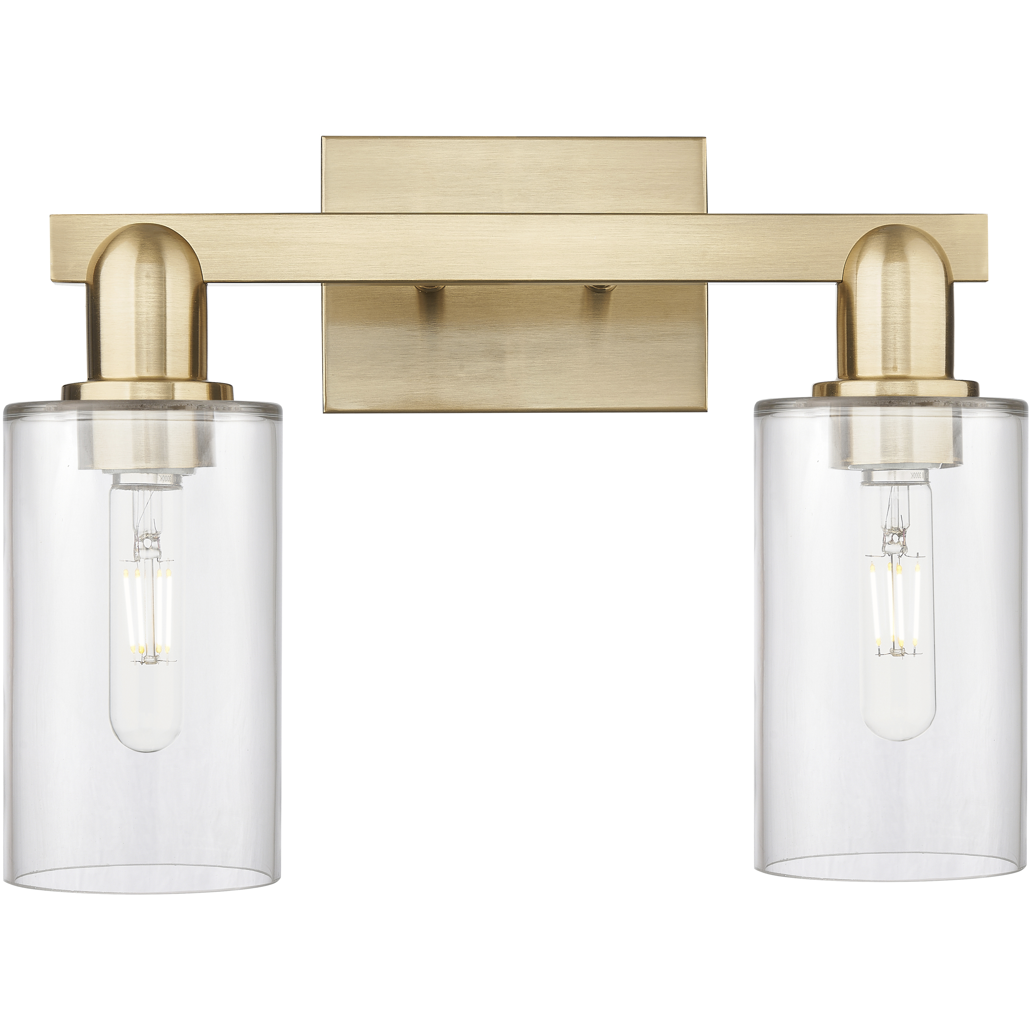 Arcadia Clymer 2 Light 14.88 inch Champagne Bronze Bath Vanity Light Wall Light in Clear