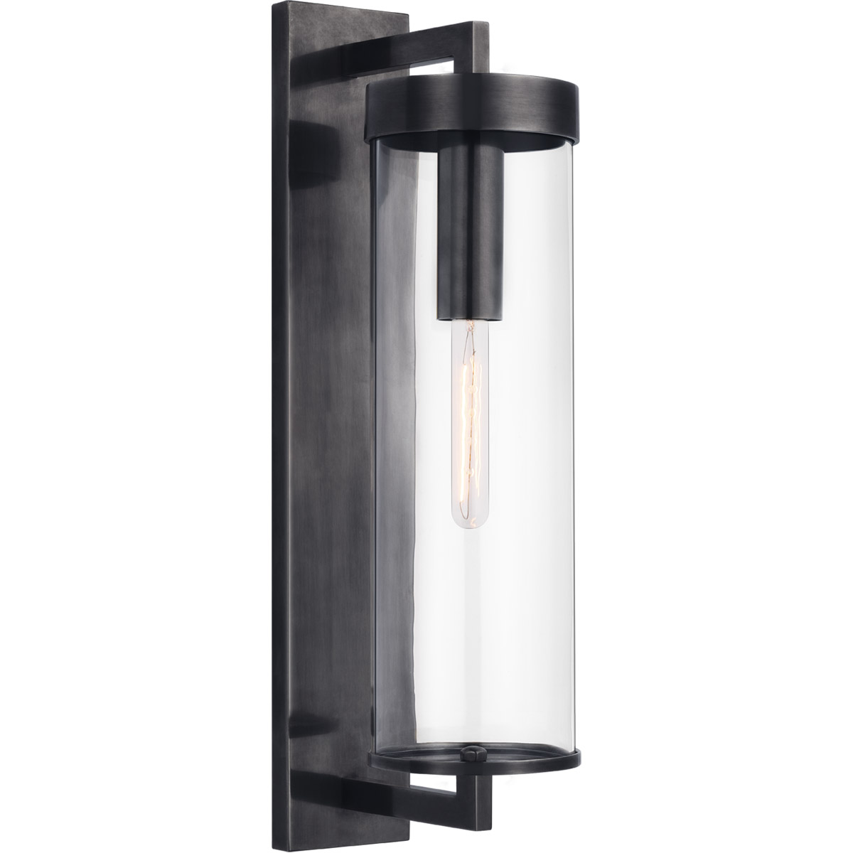 Kelly Wearstler Liaison 1 Light 20 inch Bronze Outdoor Bracketed Wall Sconce in Clear Glass, Large