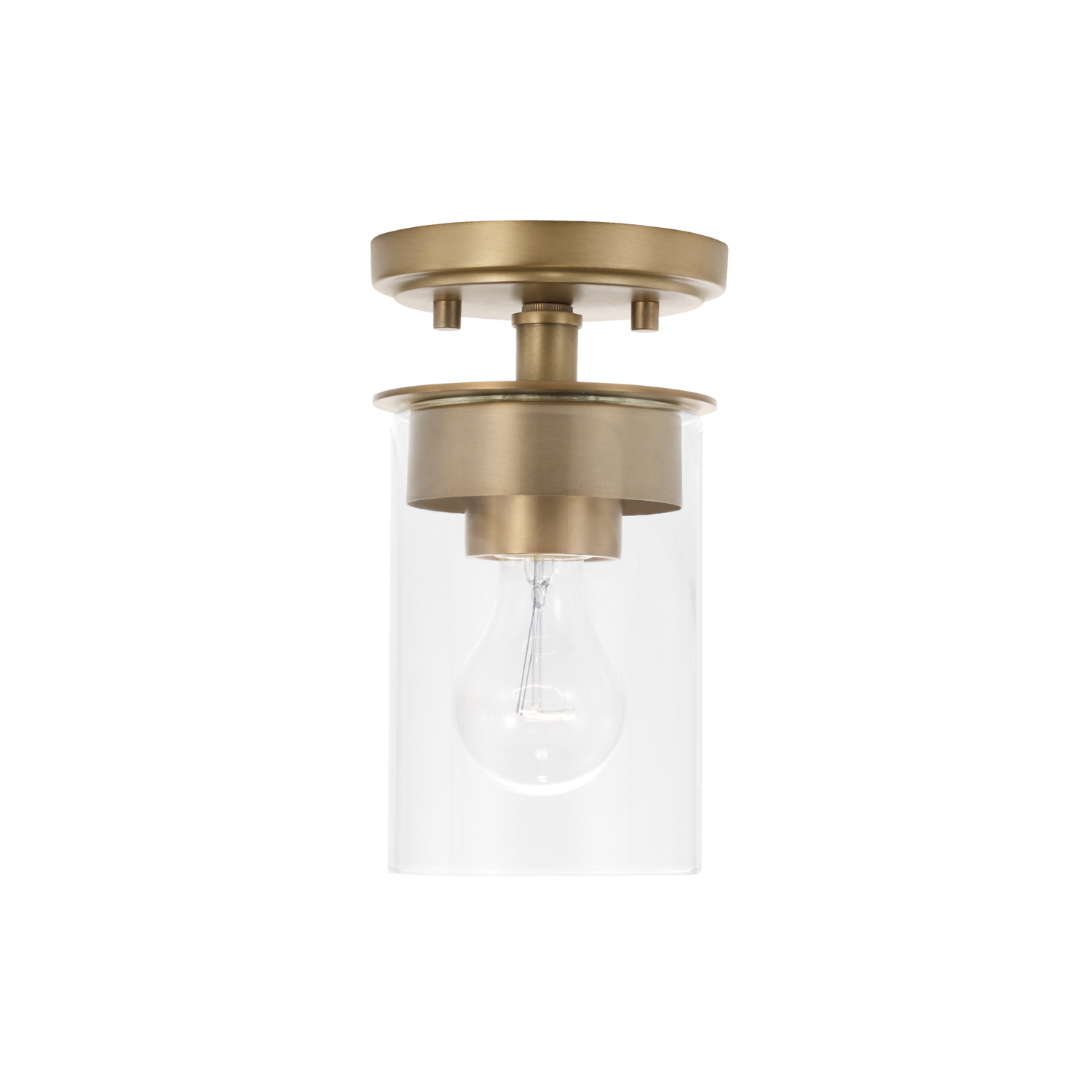Mason 1 Light 5 inch Aged Brass Semi-Flush Mount Ceiling Light, Convertible Dual Mount