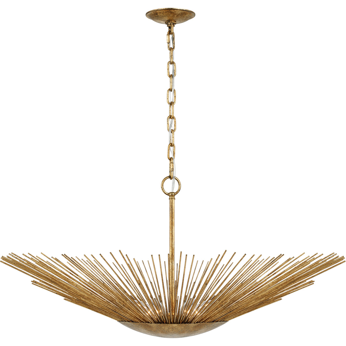 AH by Alexa Hampton Helios 4 Light 32 inch Antique Gild Pendant Ceiling Light