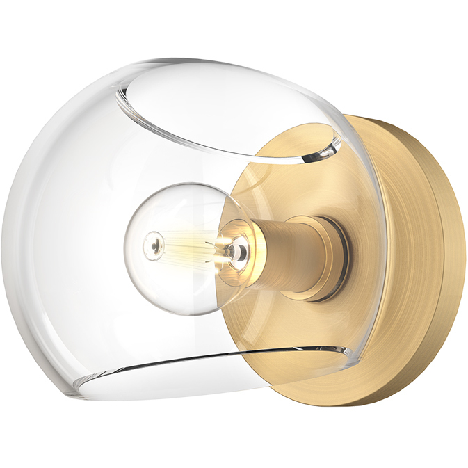 Alora Mood Willow 1 Light 6 inch Brushed Gold Wall/Vanity Light Wall Light in Clear Glass