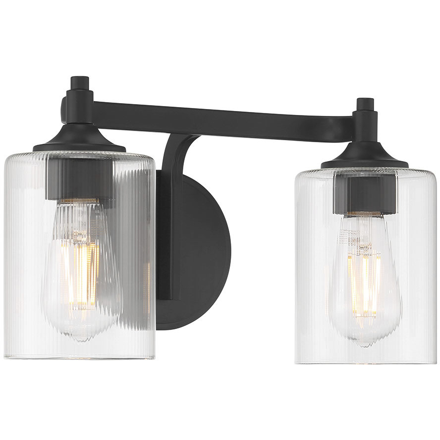 Ryehouse 2 Light 14 inch Matte Black Bathroom Vanity Light Wall Light