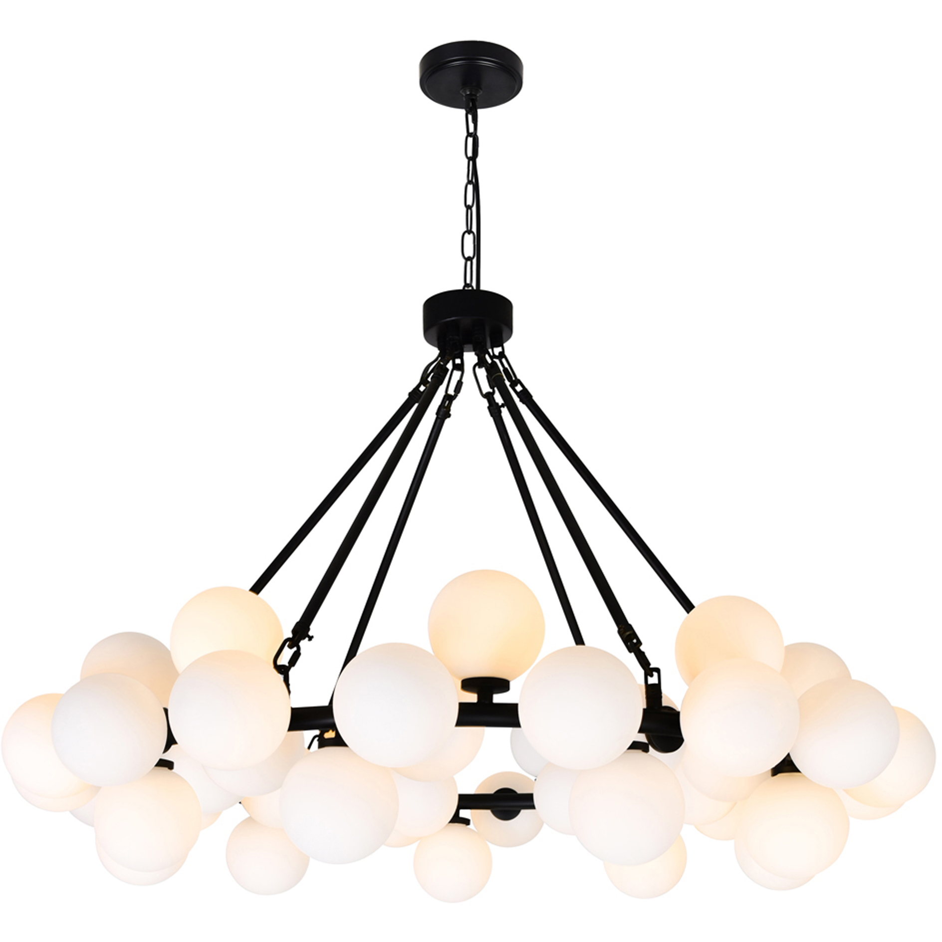 Arya 45 Light 39 inch Black Chandelier Ceiling Light