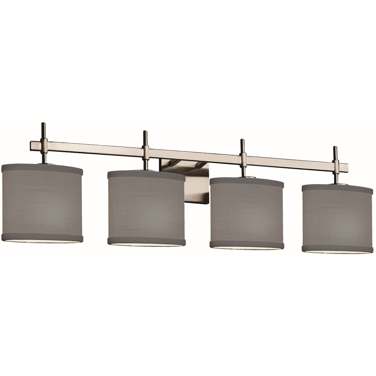 Textile Vanity Light Wall Light in Dark Bronze, White, Oval, Incandescent