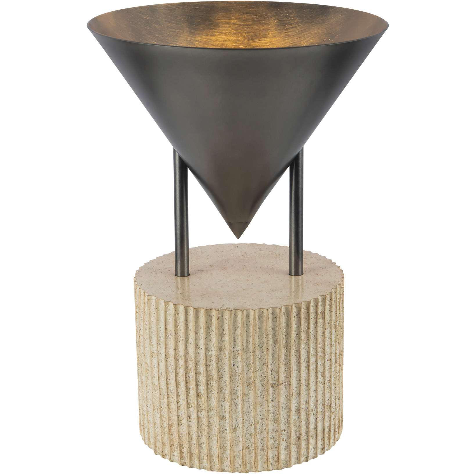 Versus 14.75 inch 60 watt Aged Steel Table Lamp Portable Light in Steel Shade