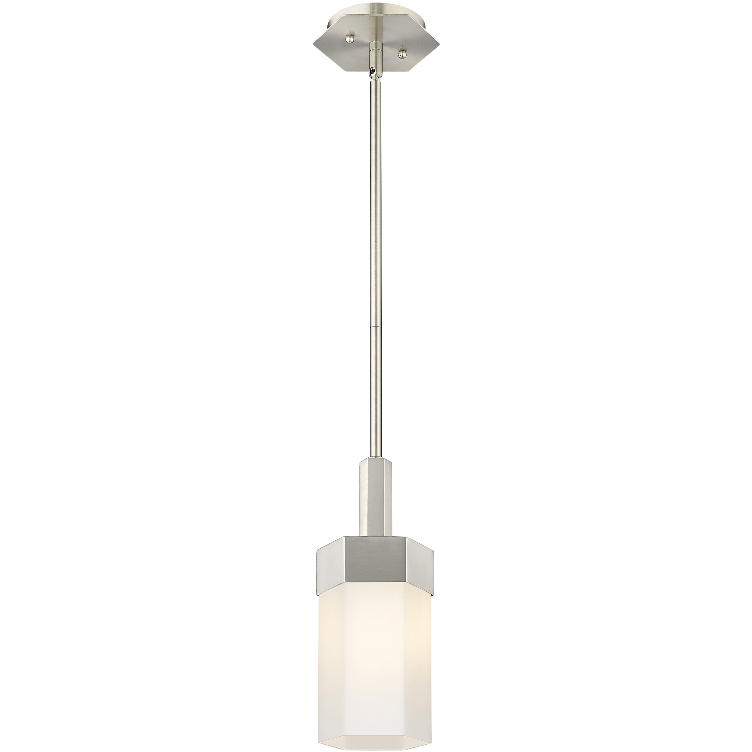 Claverack 1 Light 5 inch Satin Nickel Pendant Ceiling Light in Matte White Glass