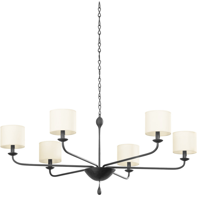 Osmond 6 Light 37 inch Black Iron Chandelier Ceiling Light