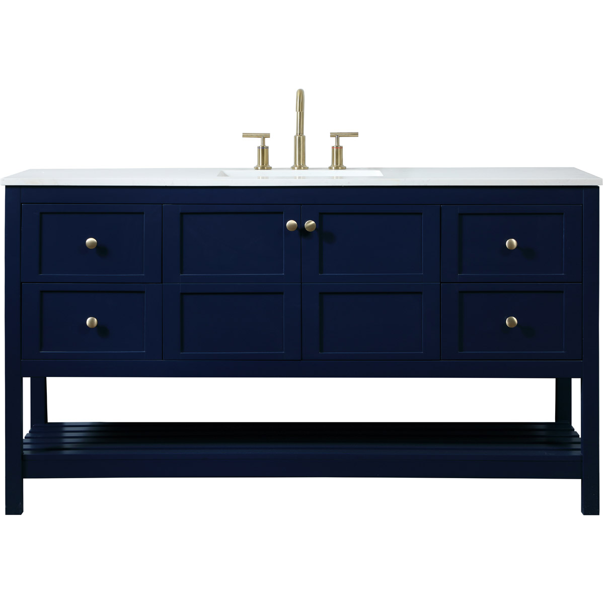 Theo 60 X 22 X 34 inch Blue Vanity Sink Set